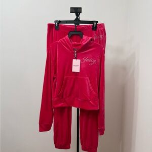 Juicy Couture Vivid Pink Velour Tracksuit Set